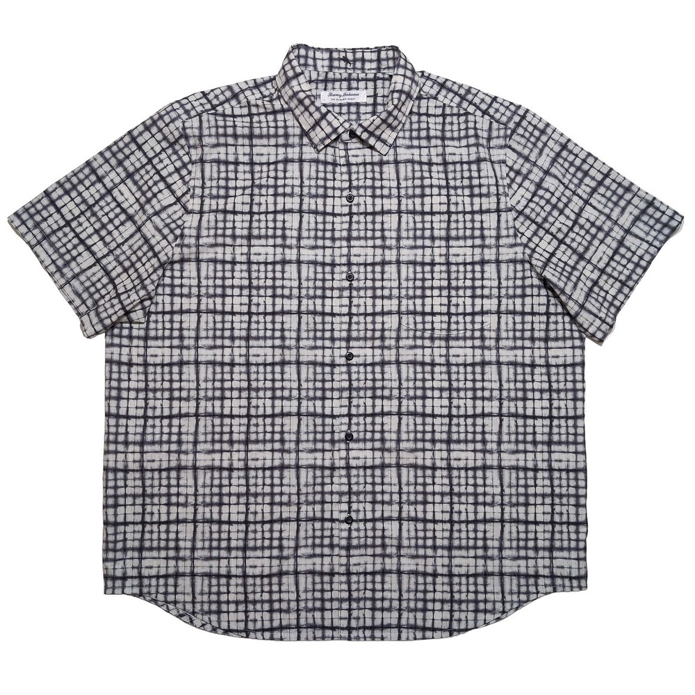TOMMY BAHAMA Shirt Mens XL Grey Performance Island Zone Bahama Coast Excellent
